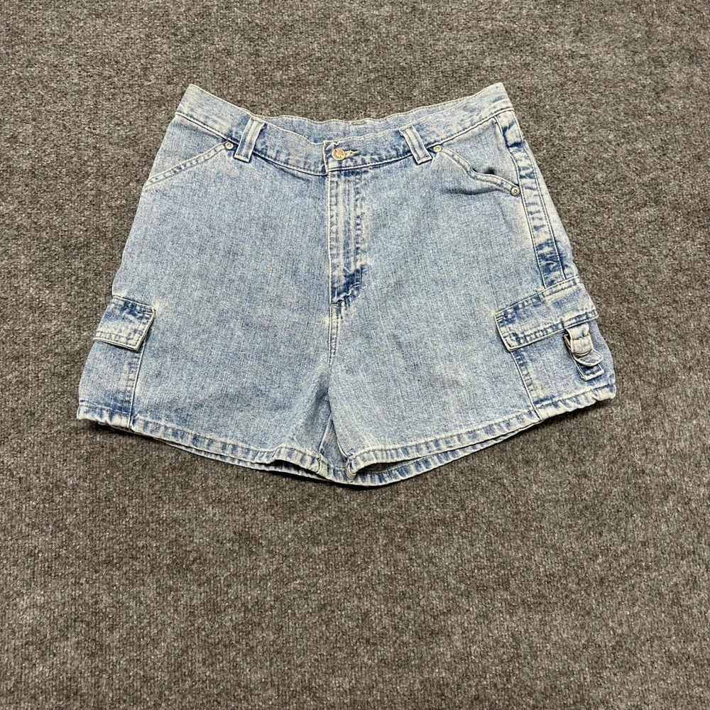 Riveted by Lee Shorts Womens Size 28 Blue Denim Cargo High Waist Utility Pocket